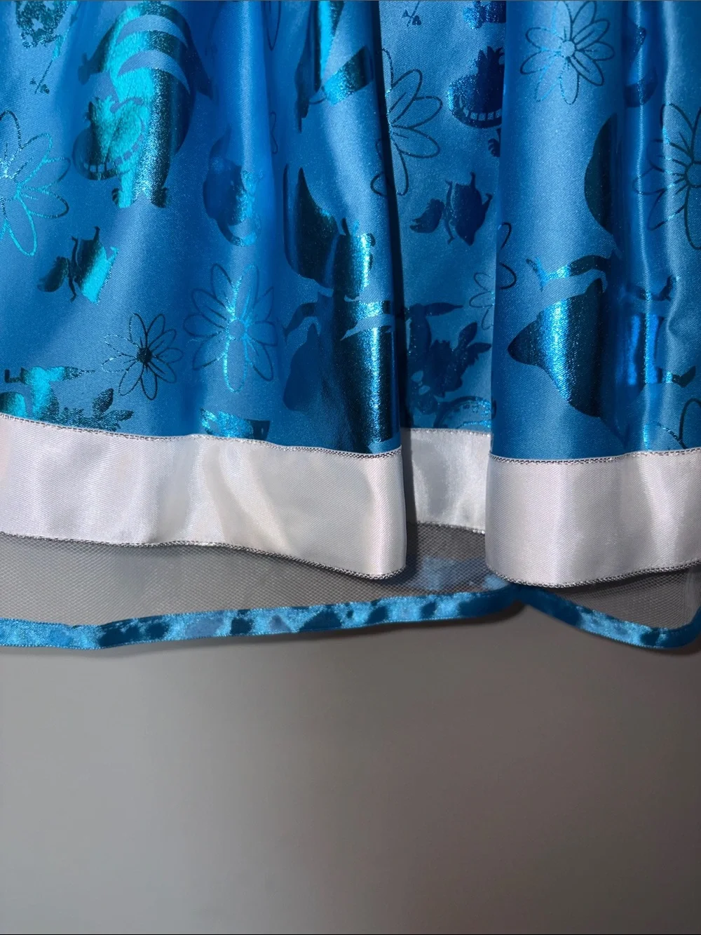 Disney Store Blue and White Alice in Wonderland Costume Dress with Headband